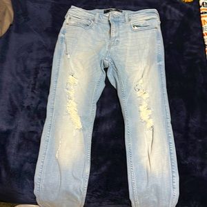 Hollister Ripped White Washed Skinny Jeans